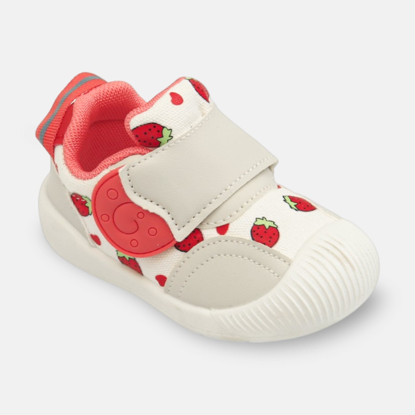 GIRL'S STRAWBERRY SNEAKERS – WHITE/PINK