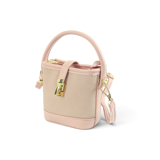 Chic Pink And Neutral Bucket Bag