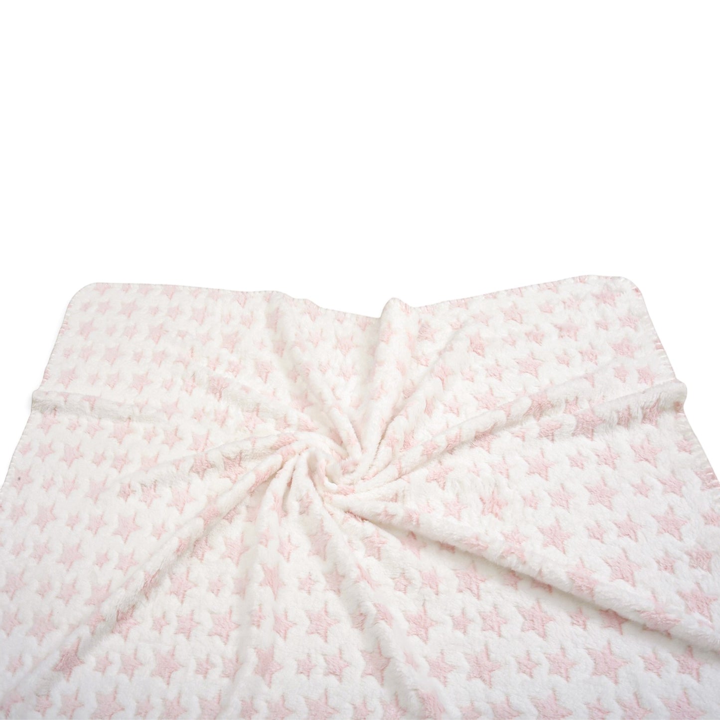 LIGHT PINK STAR PRINT WITH MATCHING PLUSH TOY BLANKET