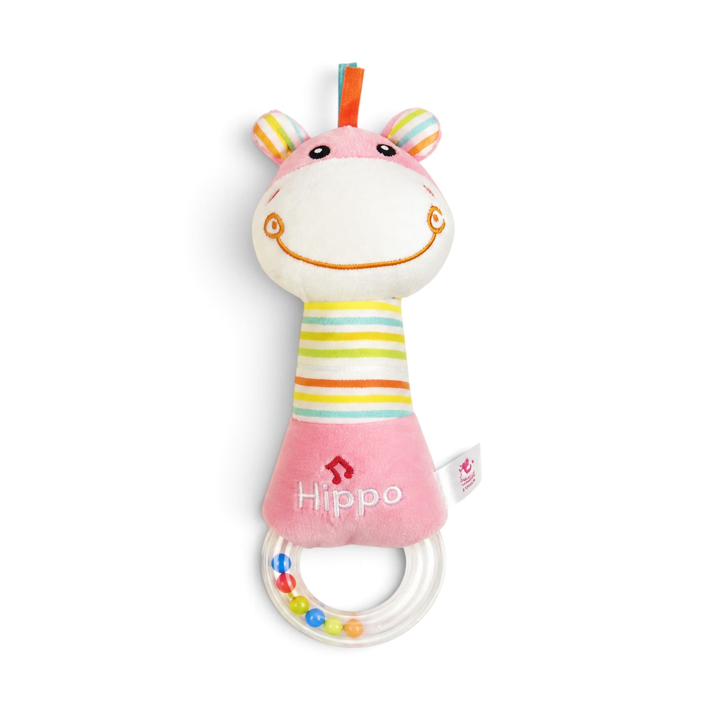 JACKBABY HIPPO PLUSH RATTLE TOY