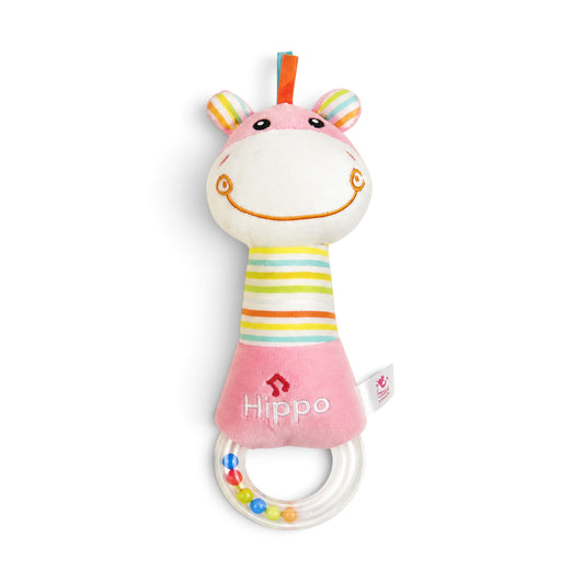 JACKBABY HIPPO PLUSH RATTLE TOY