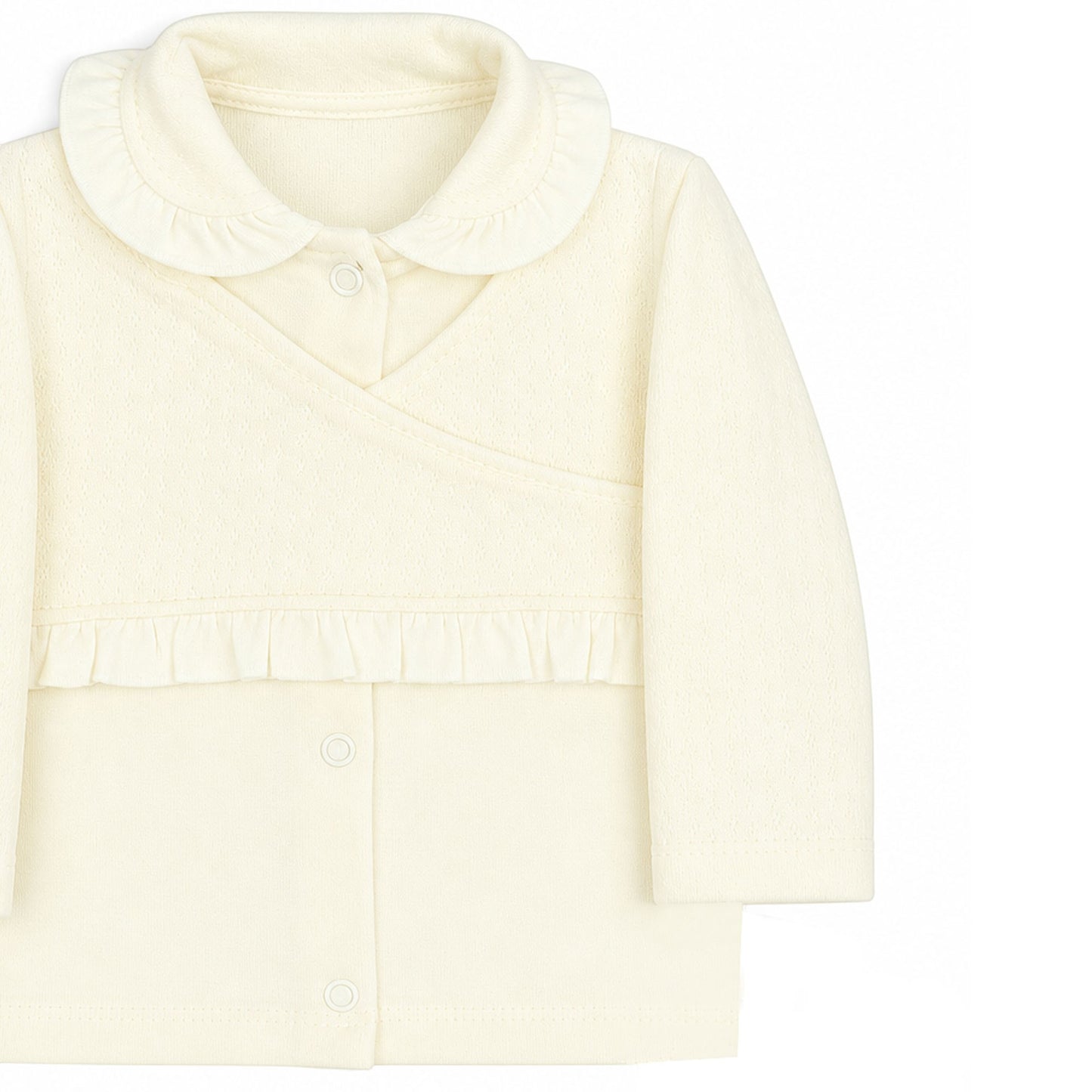 CREAM RUFFLE-ACCENT BABY GIRL GIFT SET