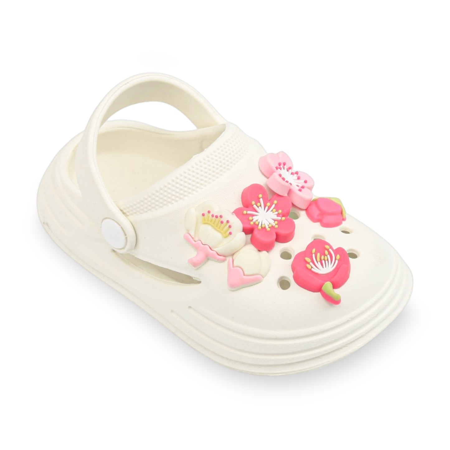 GIRL'S FLORAL THEMED CROCS – WHITE