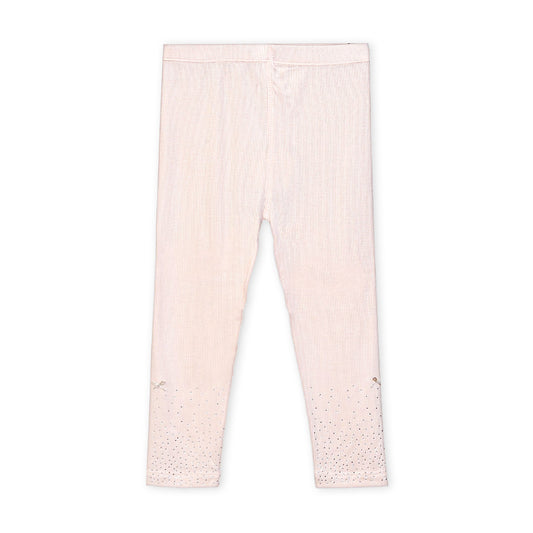 PINK STUDDED RIBBED TROUSERS