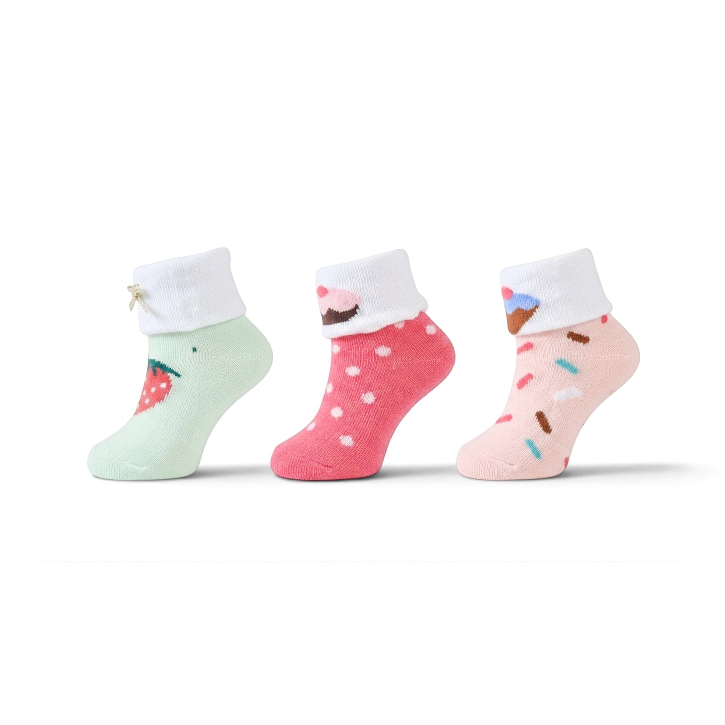 BABY CUPCAKE, DOT & STRAWBERRY BOOTIES PK-3