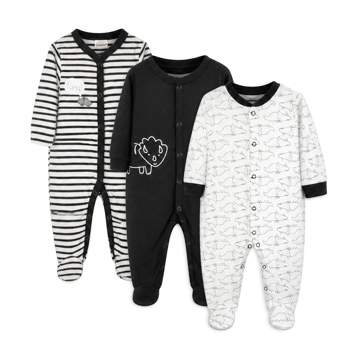 DINOSAUR SLEEP SUITS BOYS PK-3