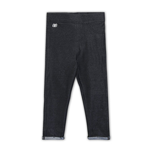 GIRLS' TESTURED BLACK TIGHTS