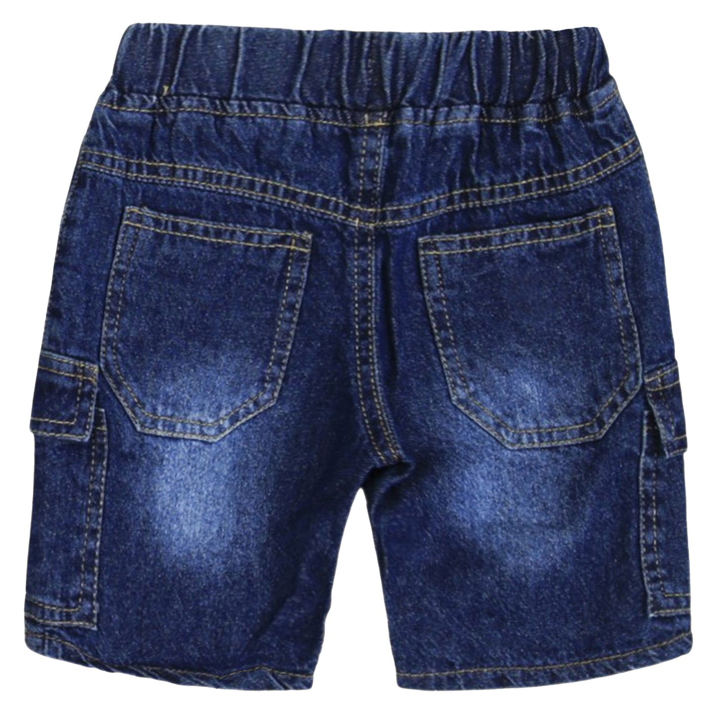 BOY DARK WASH CARGO SHORT BERMUDA