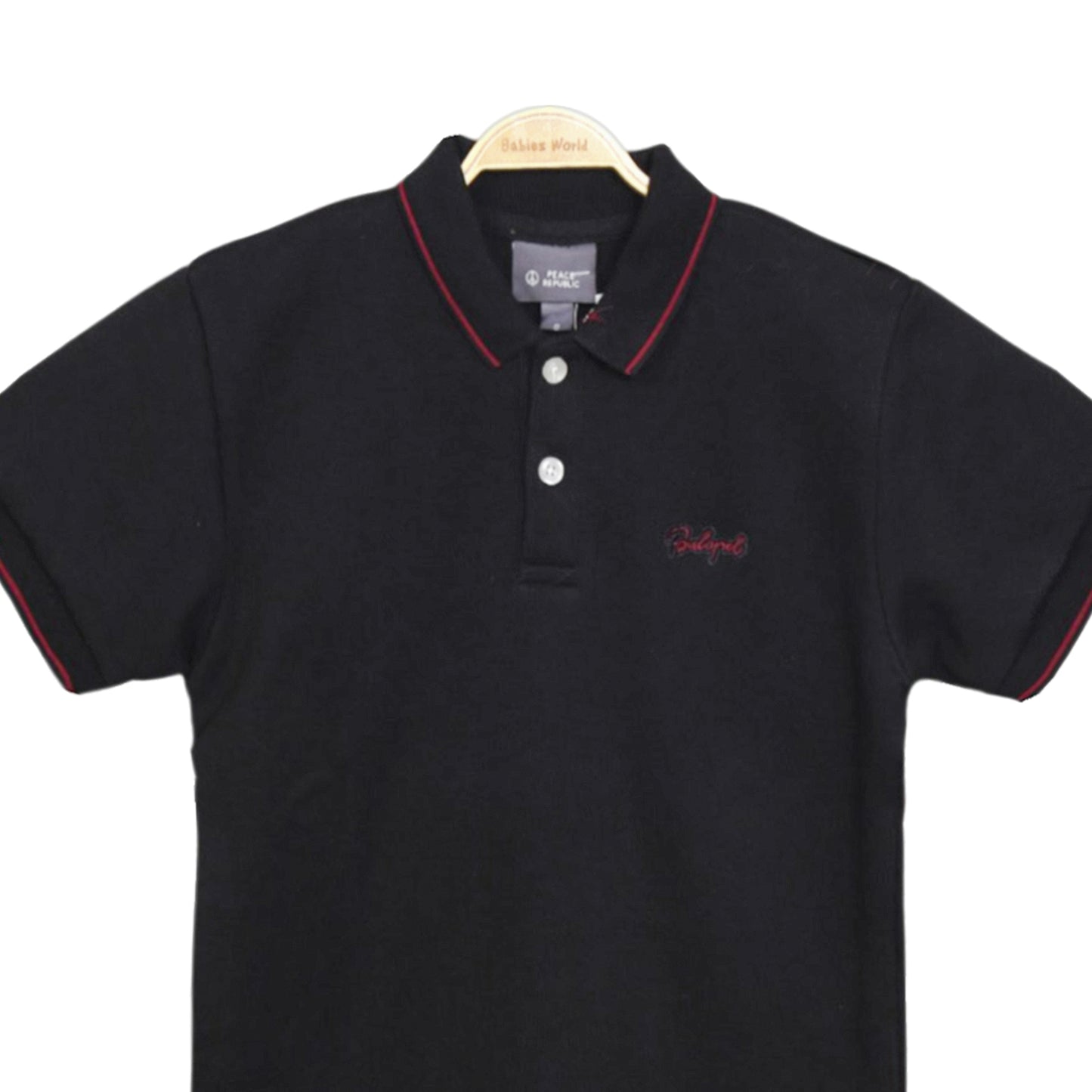BLACK TEXTURED POLO