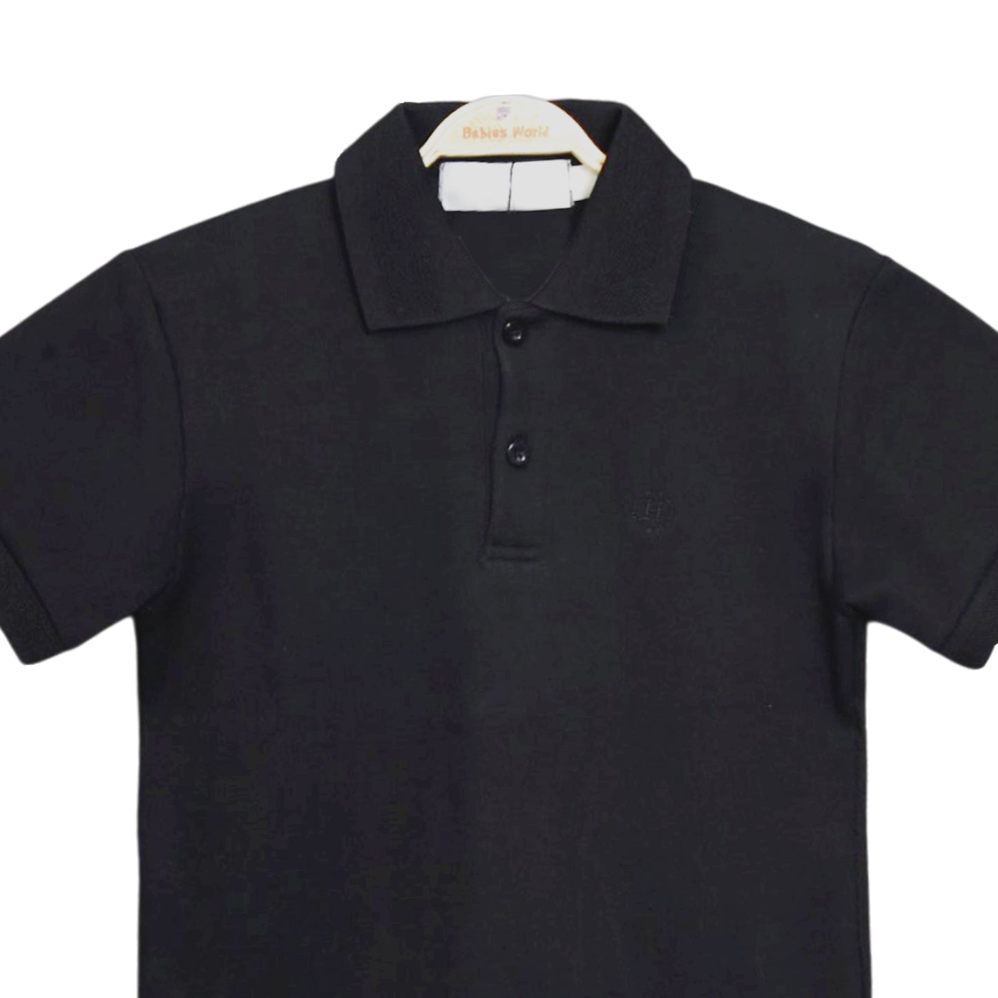Black Textured Polo
