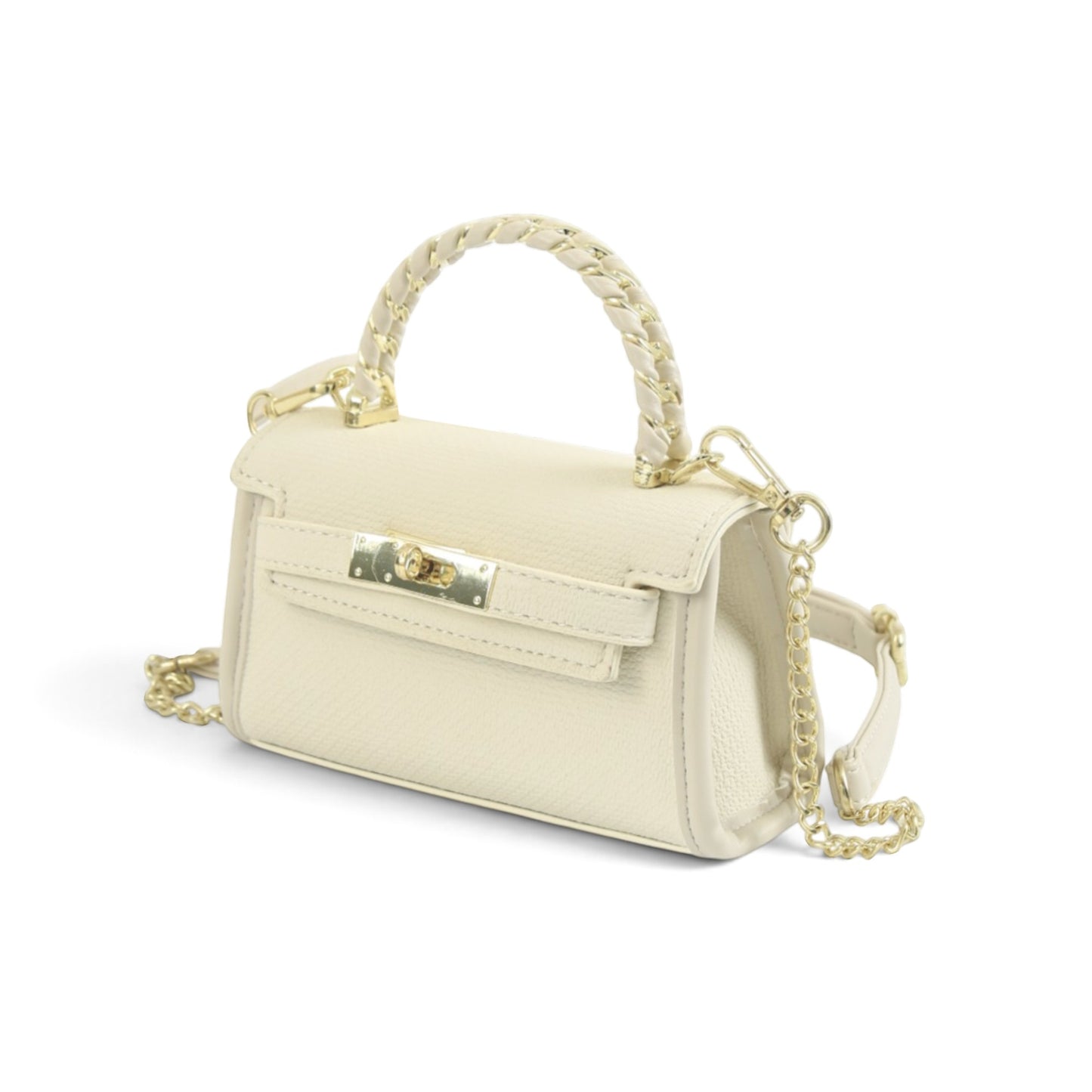 Sophisticated White Chain-Handle Mini Bag