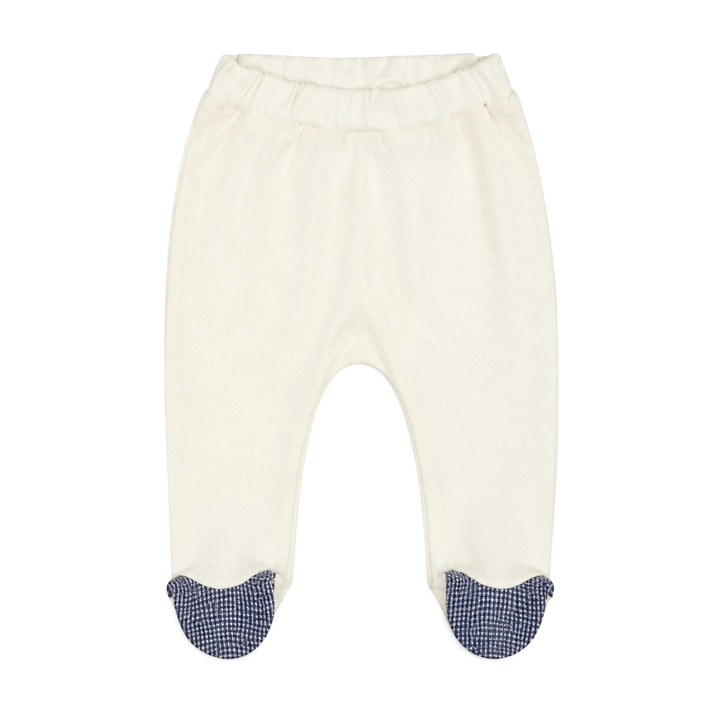 CREAM AND NAVY BLUE GINGHAM VEST BABY BOY GIFT SET