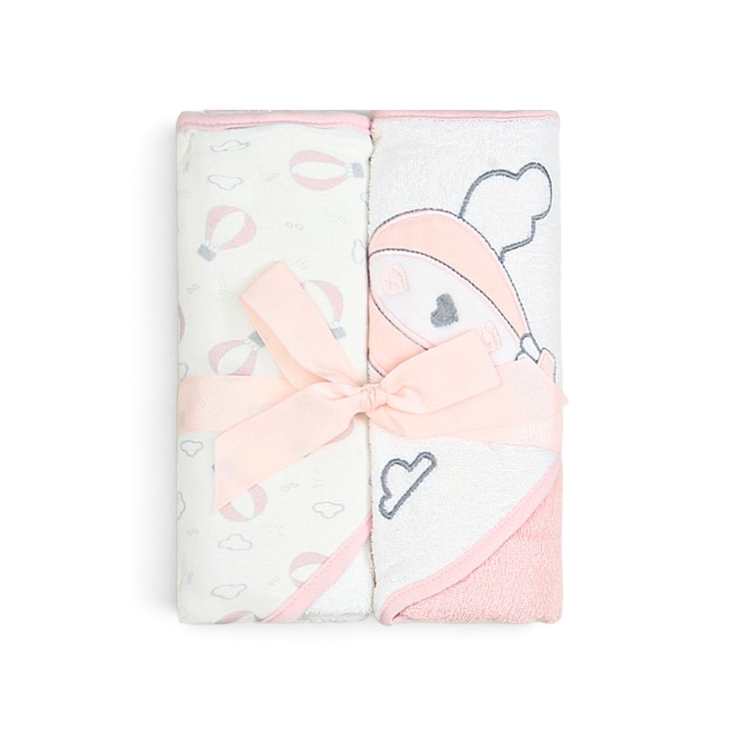 PINK HOT AIR BALLOON THEME HOODED BATH TOWEL PK-2