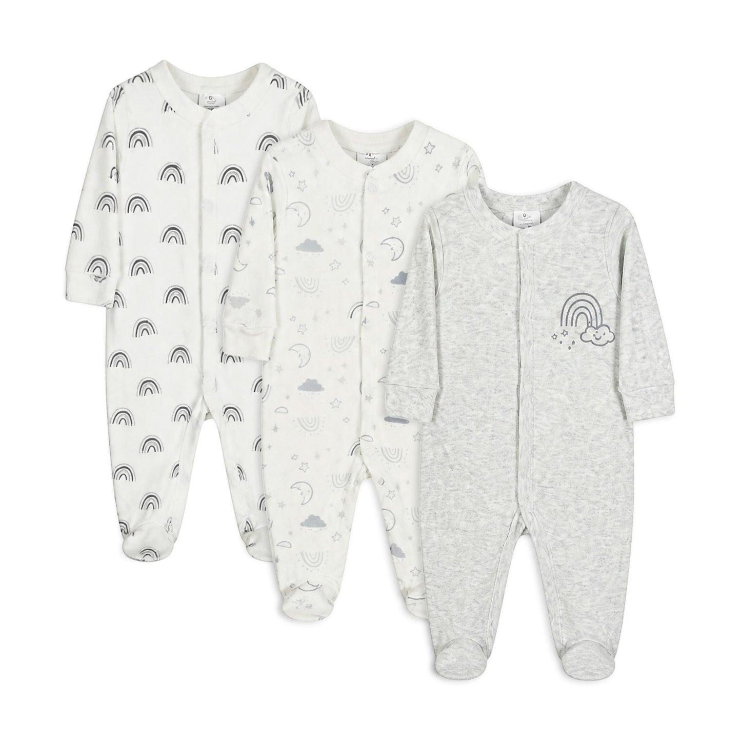 RAINBOW SKIES SLEEP SUITS BOYS PK-3