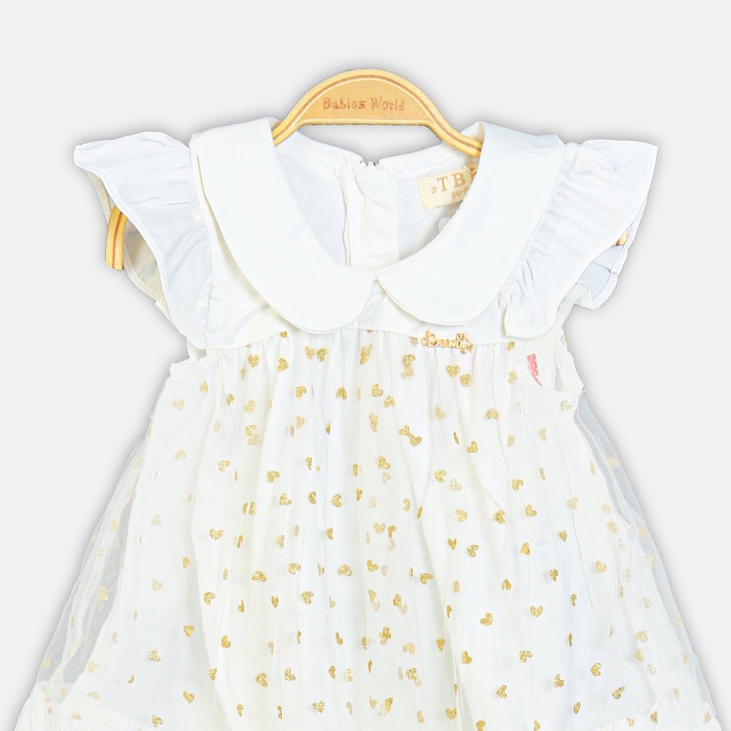 White Heart-Print Party Top