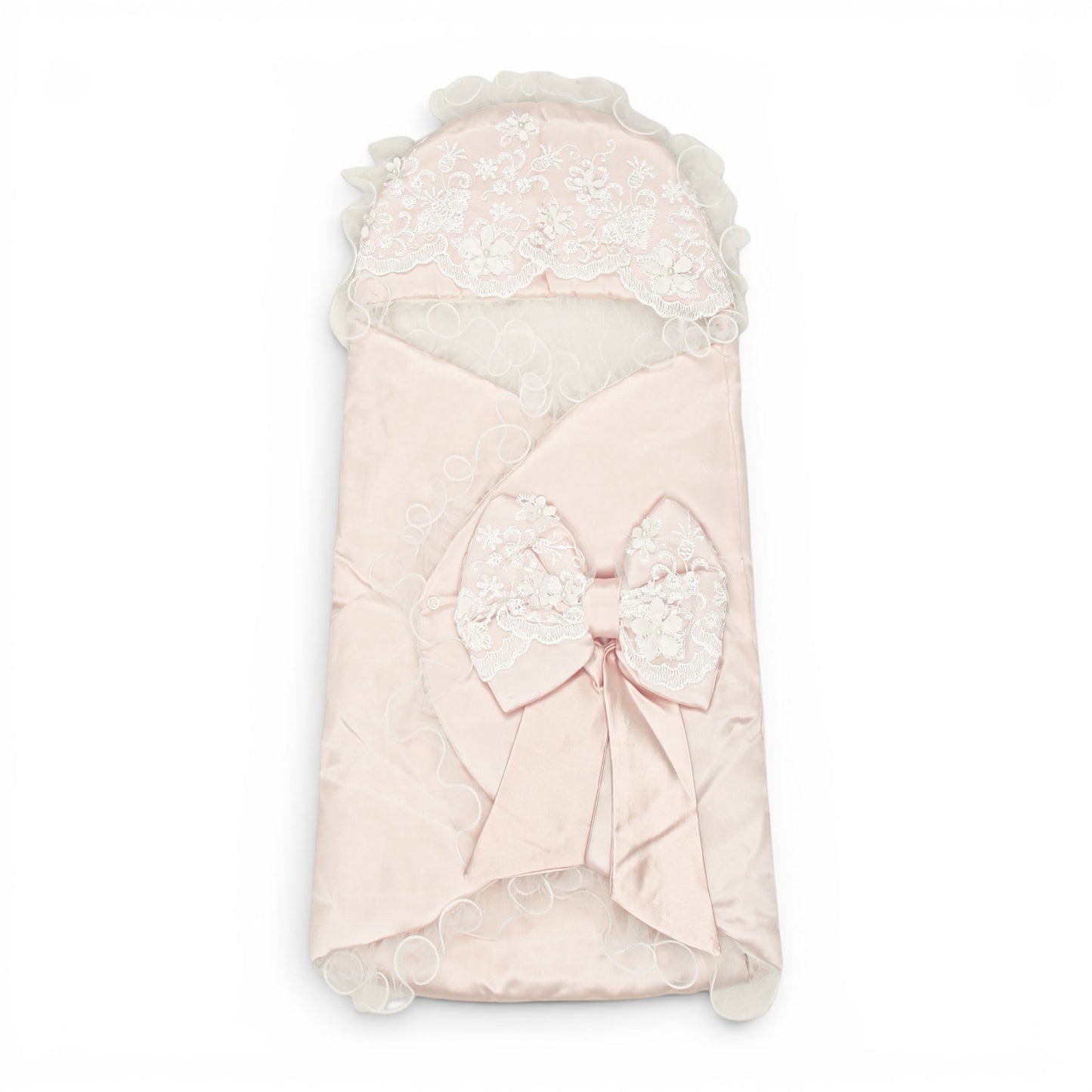 SOFT PINK LACE PADDED HOODED CARRY NEST