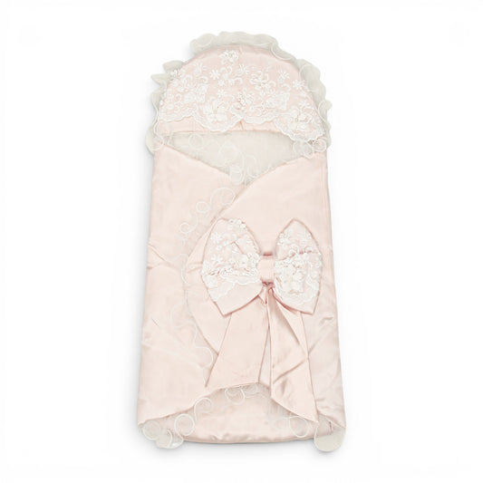 SOFT PINK LACE PADDED HOODED CARRY NEST