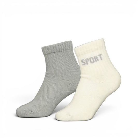 SPORT WHITE ANKLE BOY SOCKS PK-2