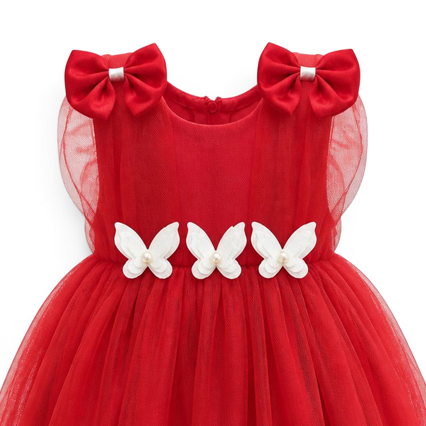 RED BUTTERFLY BABY GIRL FANCY FROCK GIFT SET