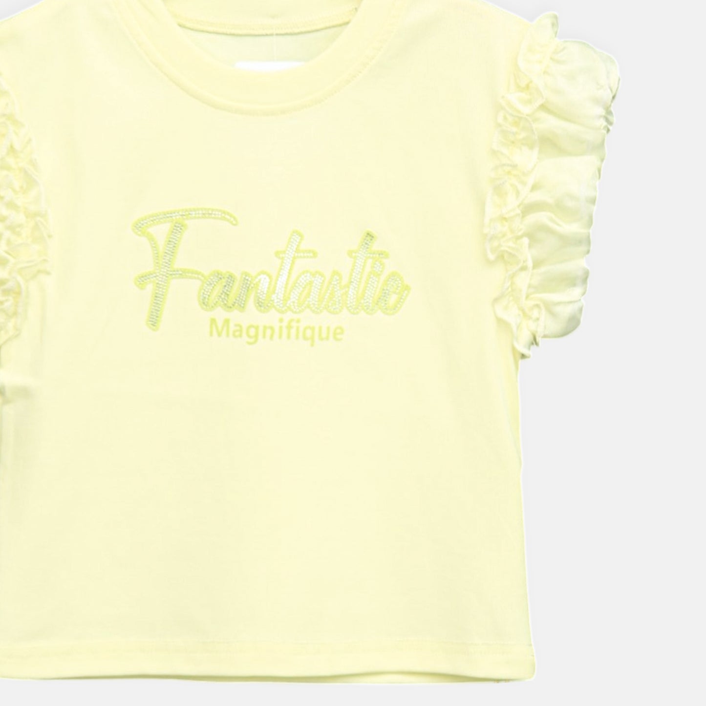 Magnifique Ruffle Sleeve Tee Yellow