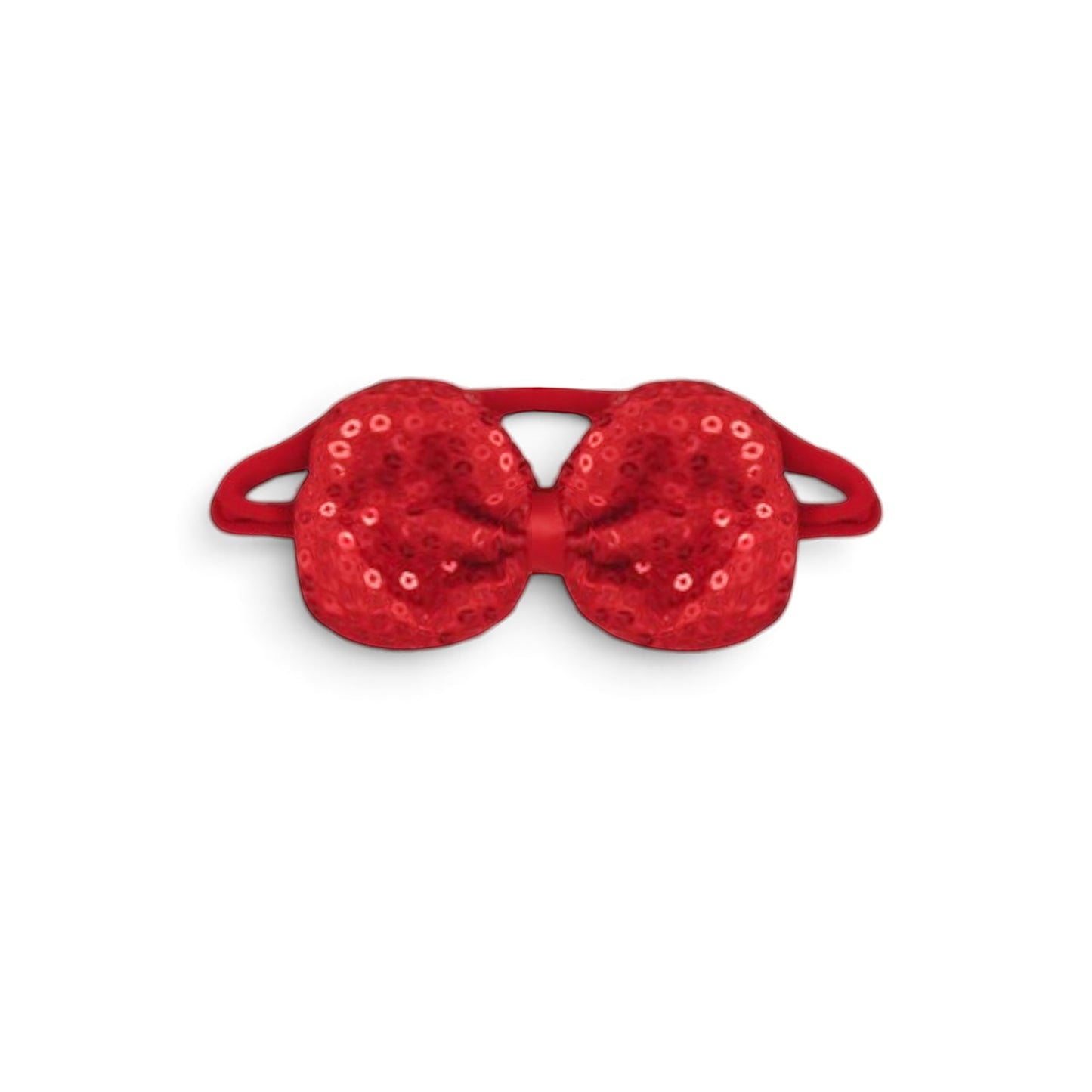 FESTIVE RED & GOLD INFANT BOOTIES & HEAD BAND