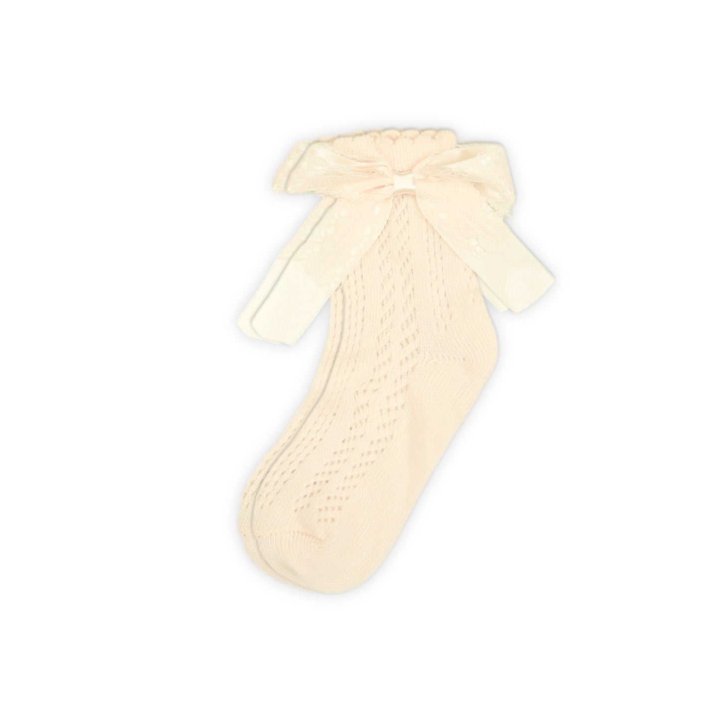 PINK RIBBON ACCENT GIRL SOCKS