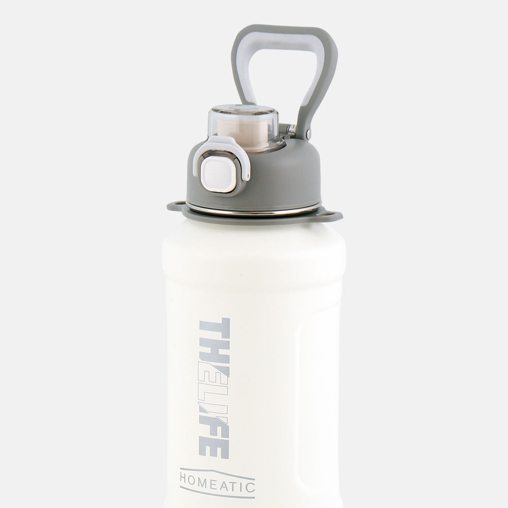 HOMEATIC STEEL WATER BOTTLE 1000 ML WHITE SPORTS