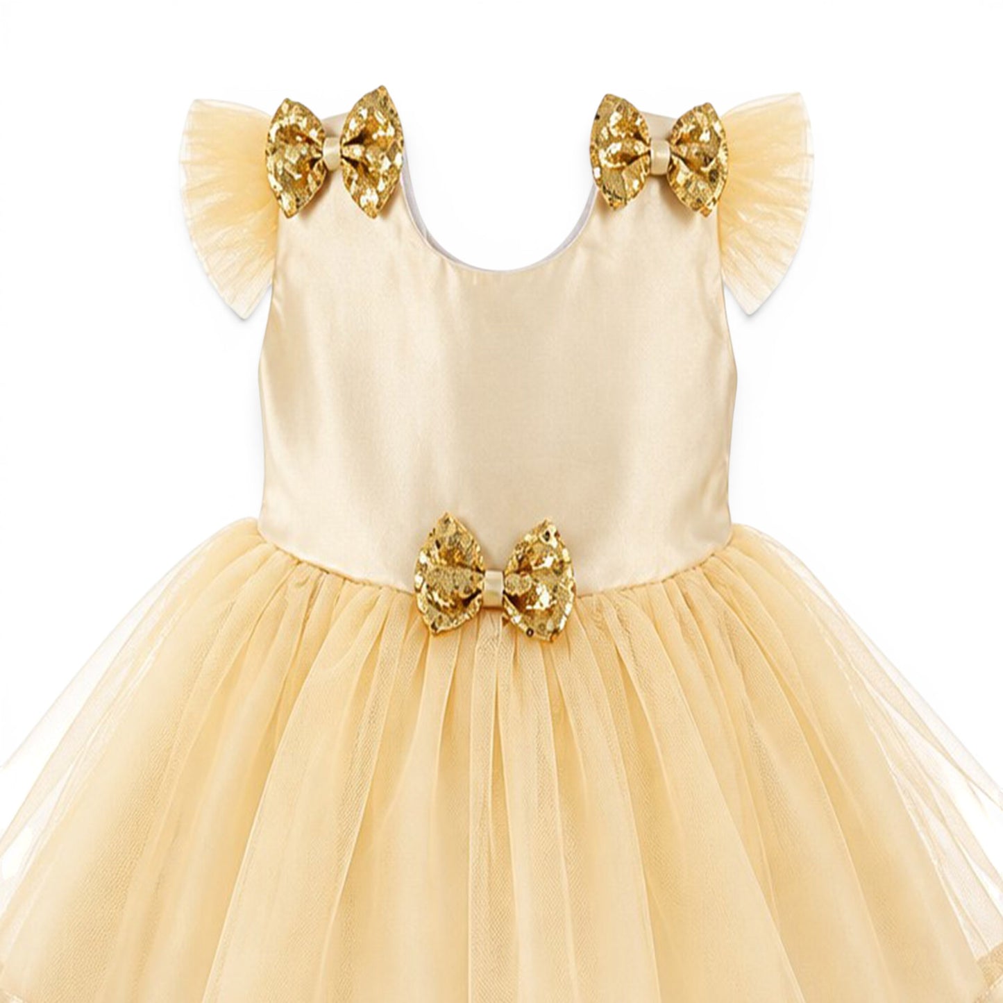 GOLD BABY GIRL FANCY FROCK GIFT SET