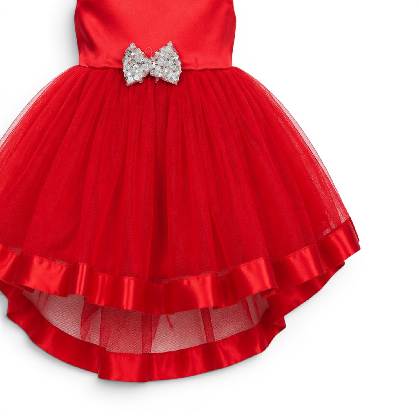 RED SEQUIN BOW BABY GIRL FANCY FROCK GIFT SET