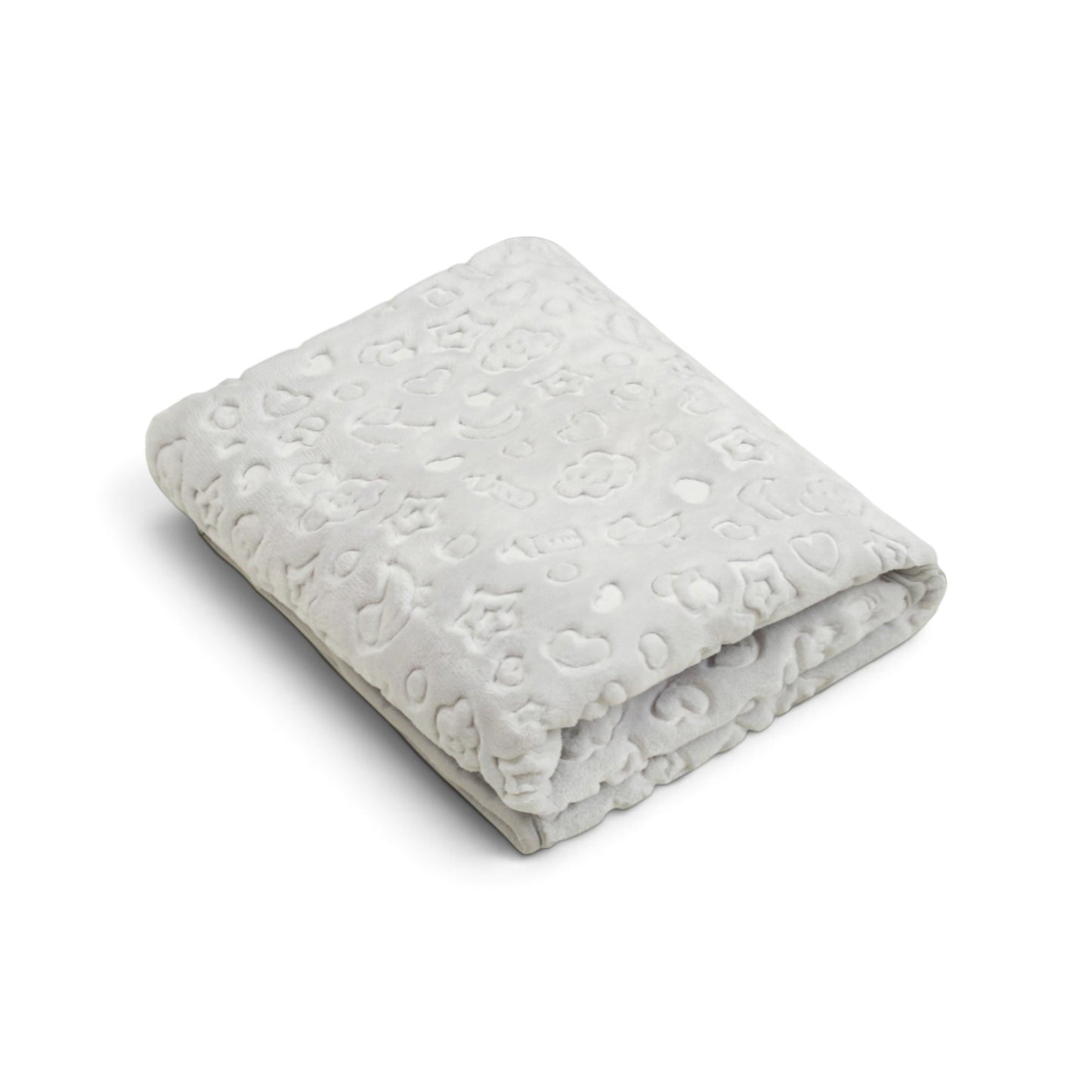 GREY BABY ICONS EMBOSSED BLANKET