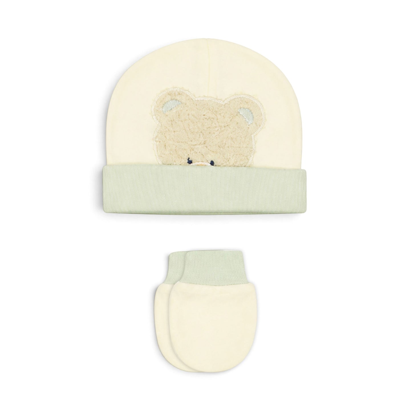 CREAM AND SAGE GREEN "DREAM BIG" BEAR BABY BOY GIFT SET