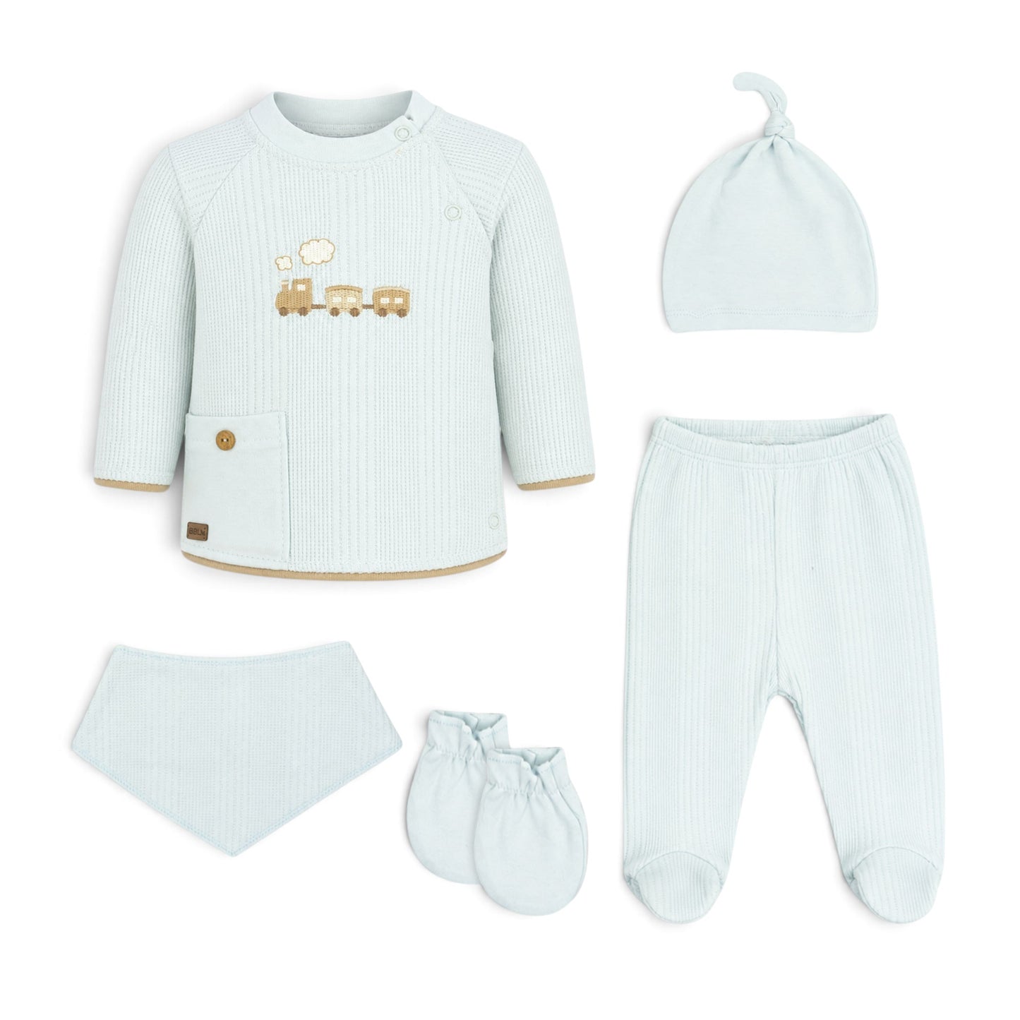 LIGHT BLUE TRAIN BABY BOY GIFT SET