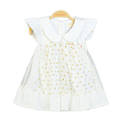 White Heart-Print Party Top