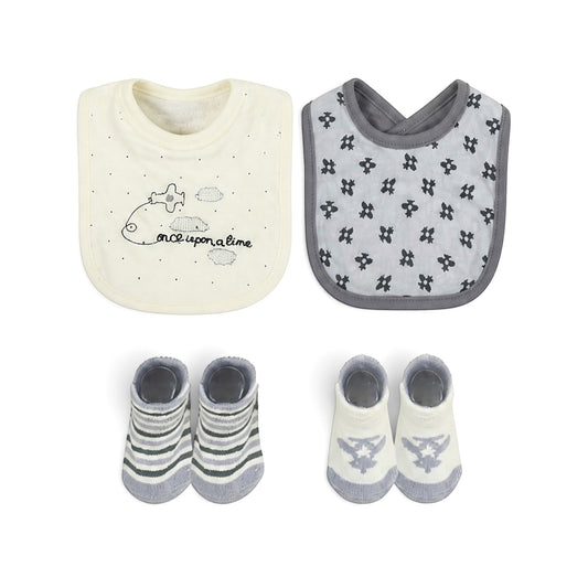 CHARMING BABY BIBS PK-2 & 2 BOOTIES