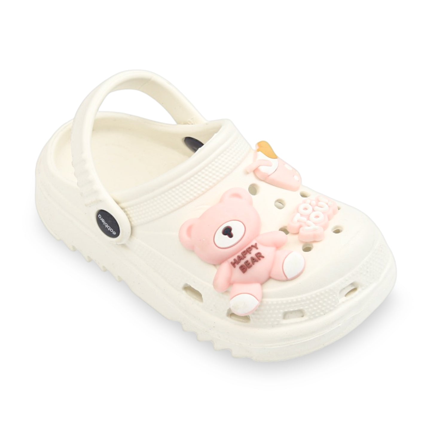 GIRL'S HAPPY BEAR CROCS – WHITE