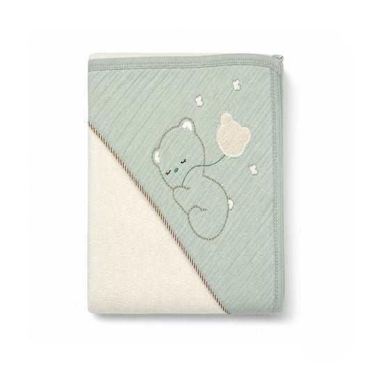 SLEEPING BEAR HOODED BATH TOWEL