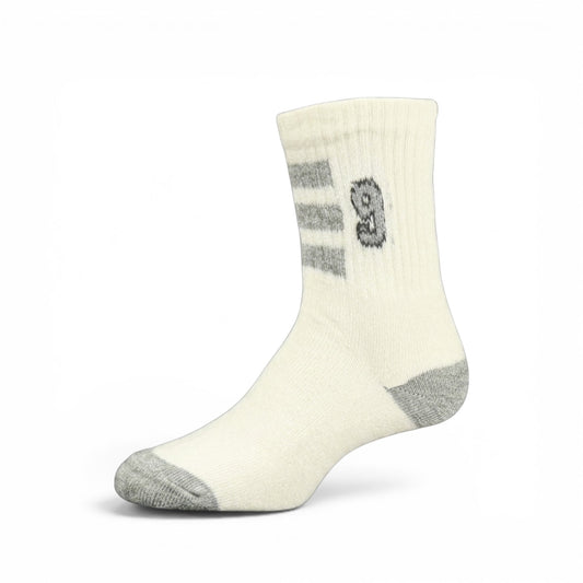 WHITE AND GREY ANKLE BOY SOCKS