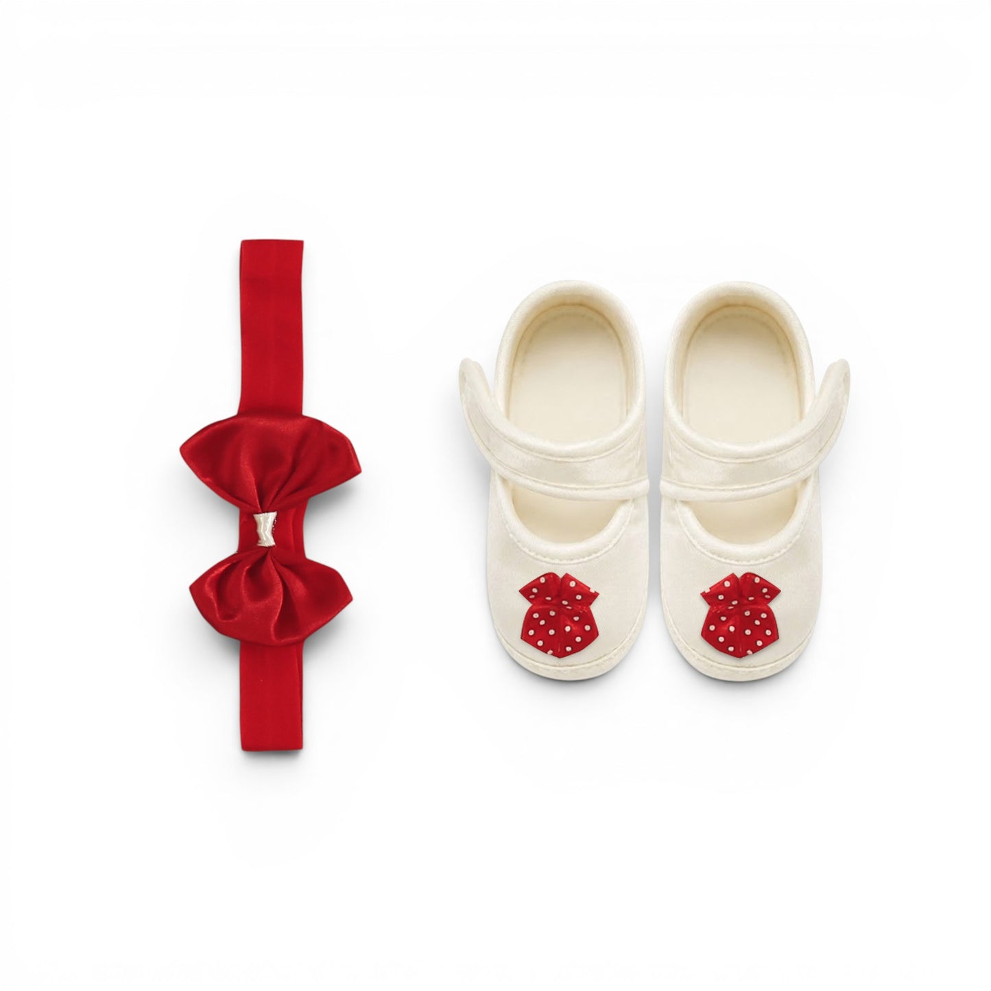 RED SEQUIN BOW BABY GIRL FANCY FROCK GIFT SET