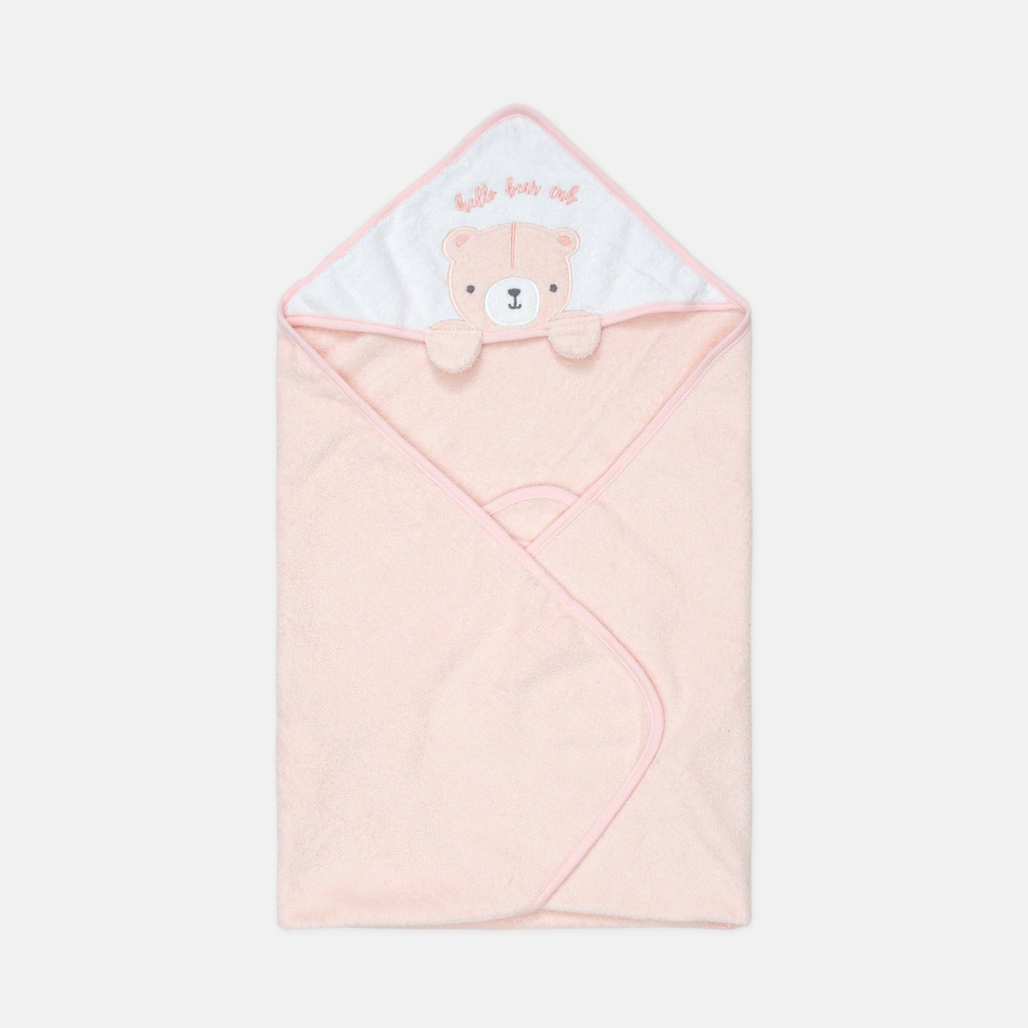 BATH TOWEL W/FACE TOWEL HELLO BEAR HOODED
