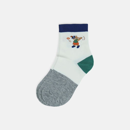 BOY SOCKS NAVY CARTOON DOG