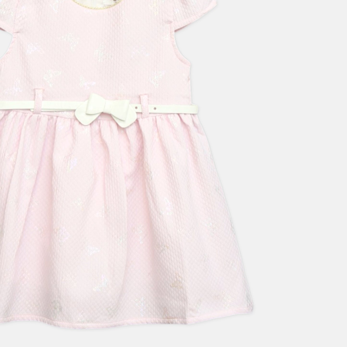 Pink Butterfly Embossed Frock