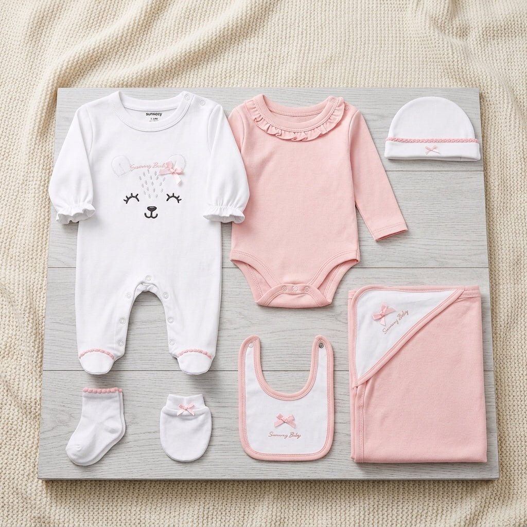 PINK LAYETTE SET GIRLS