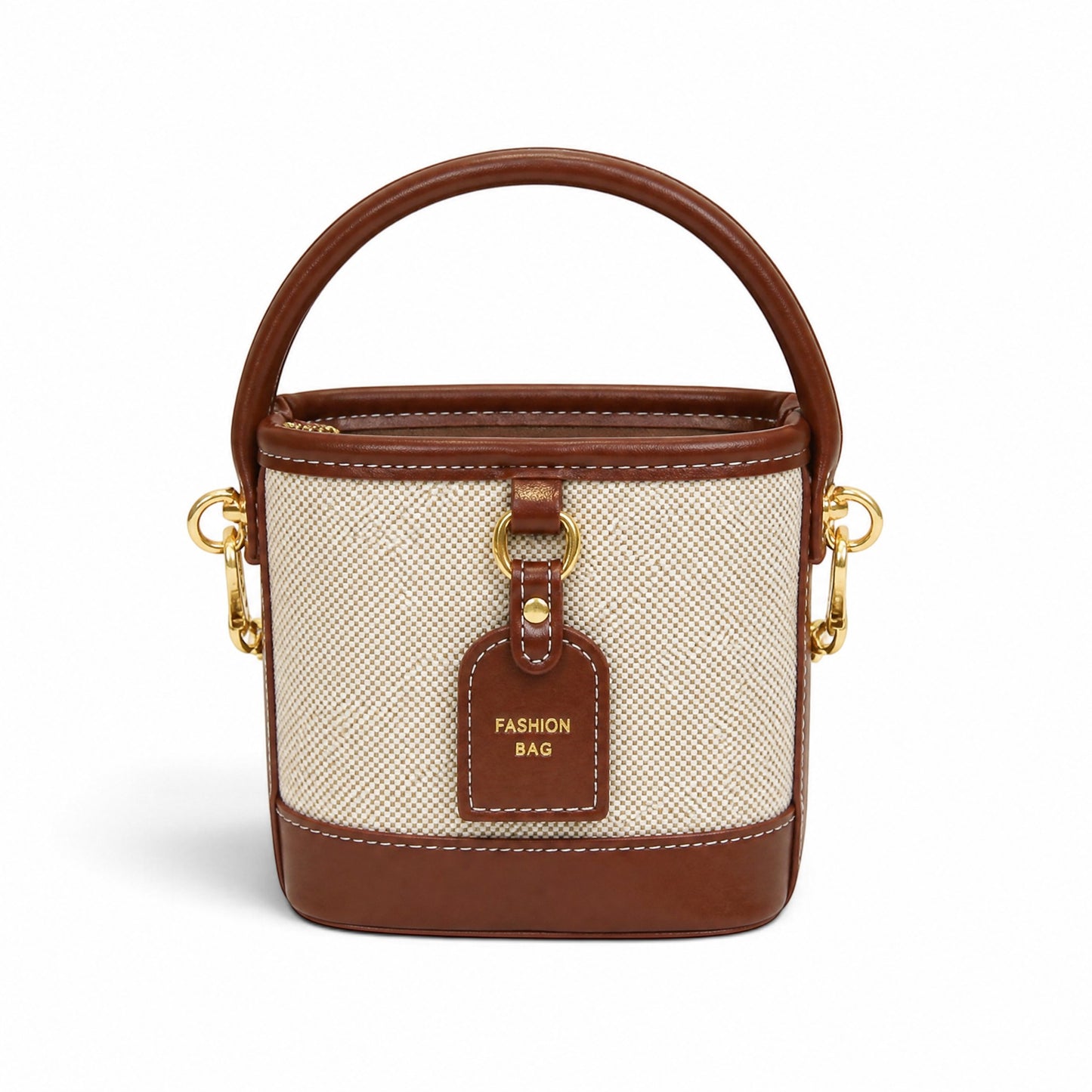 Two-Tone Casual Bucket Bag