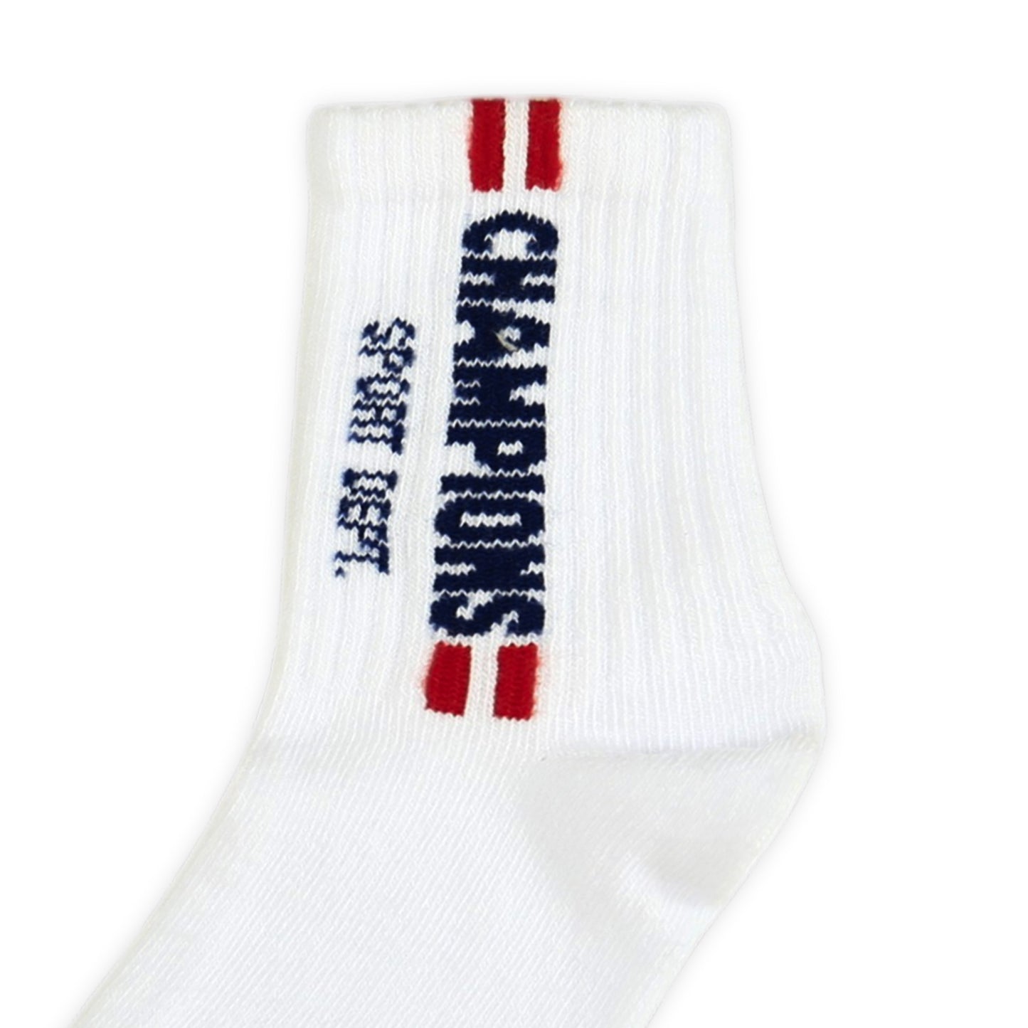 "CHAMPIONS" WHITE ANKLE BOY SOCKS