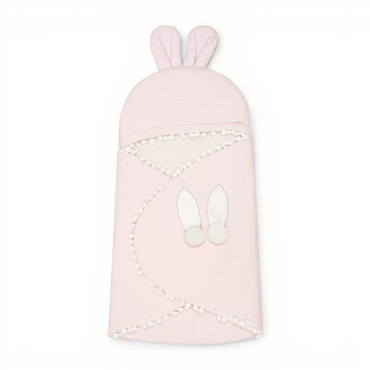BLUSH BUNNY POM-POM HOODED CARRY NEST