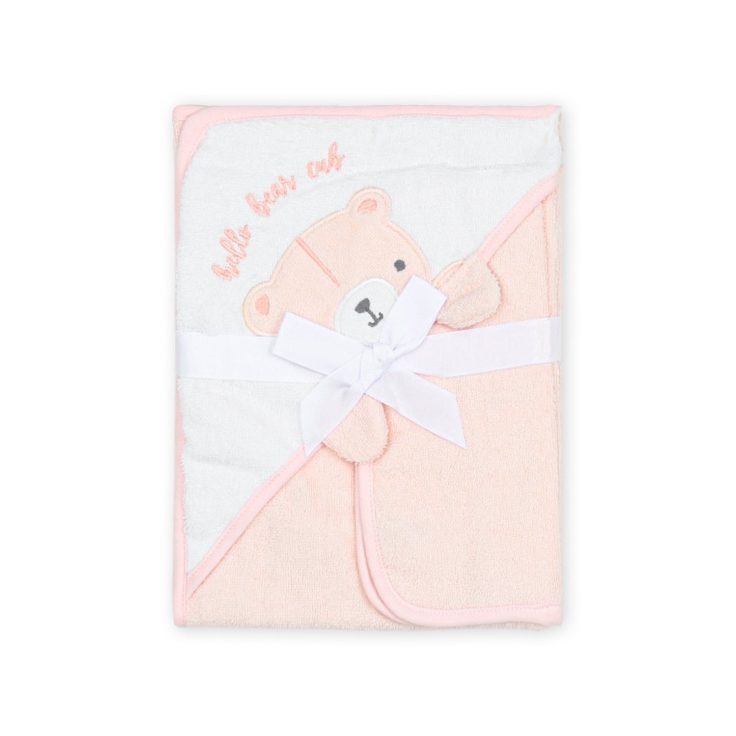 BATH TOWEL W/FACE TOWEL HELLO BEAR HOODED