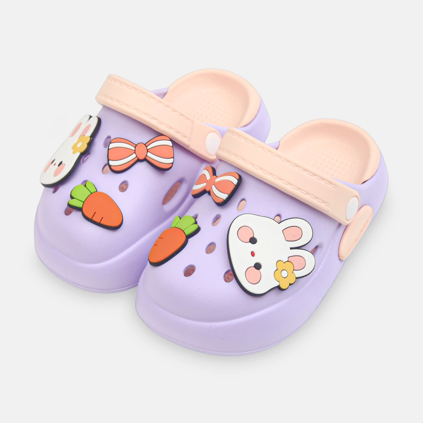 GIRL'S BUNNY THEMED CROCS – PURPLE/PINK