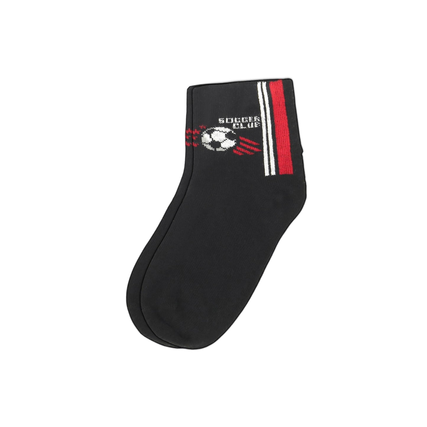 SOCCER THEMED BLACK ANKLE BOY SOCKS