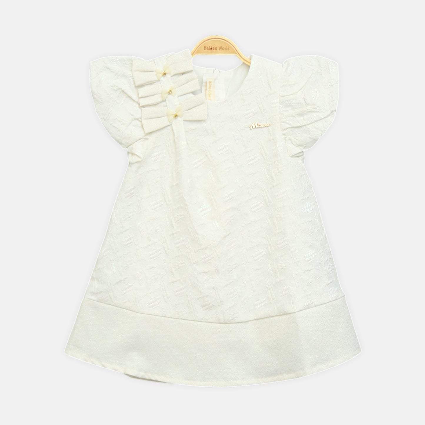 Cream Textured Frock
