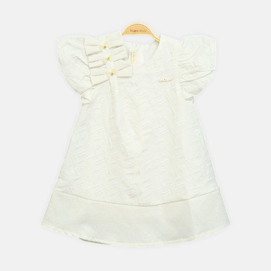 Cream Textured Frock